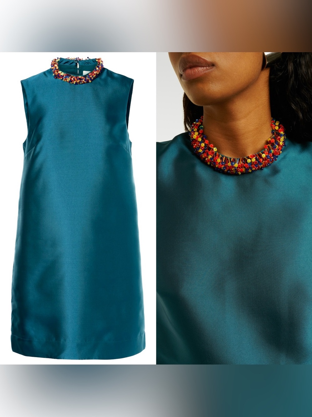 New Alémais Beaded Minidress In Teal Size US6